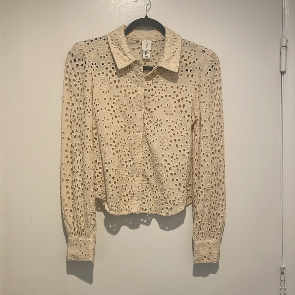 Joie Elegant Cream Lace Women's Top Sz Small EUC